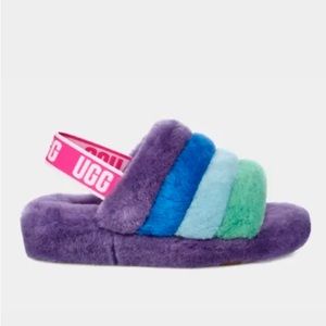 NEW UGG Fluff Yeah purple blue green slippers unworn